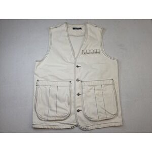 Vintage JNCO Vest Jacket‎ Mens M White Denim Streetwear Skater Baggy 90s Utility